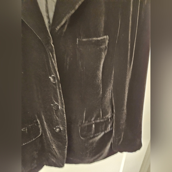 Vintage - Velvet Bloomingdales Black Evening Dress Blazer/Jacket - Size 14 - Picture 3 of 8